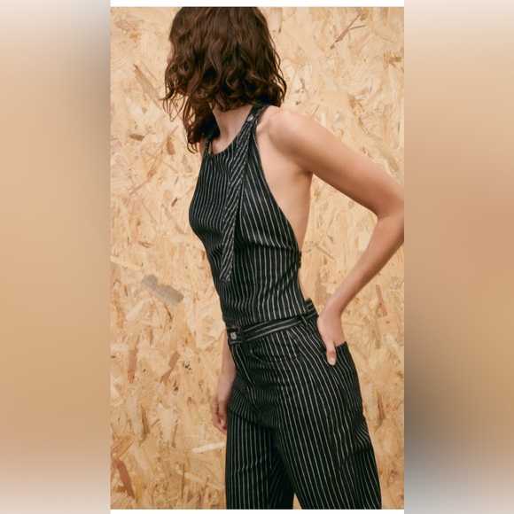 Zara Black and White Striped Halter Top - Picture 5 of 14